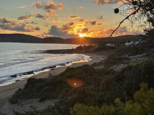 View of the sunset from the Villa
