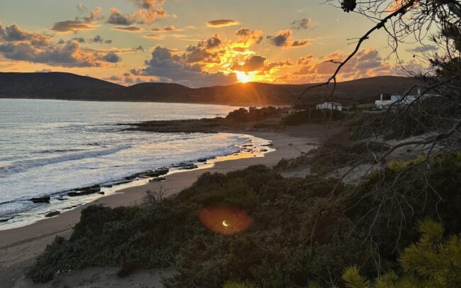View of the sunset from the Villa